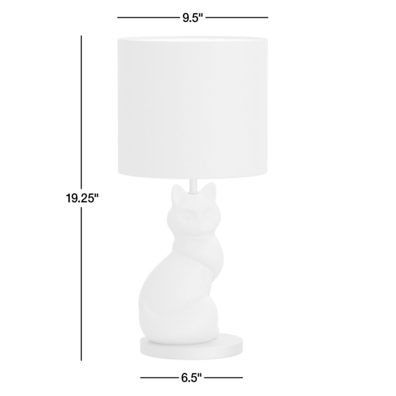 View White Crackled Ceramic Woodland Fox Kids Table Lamp - image 3 of 5