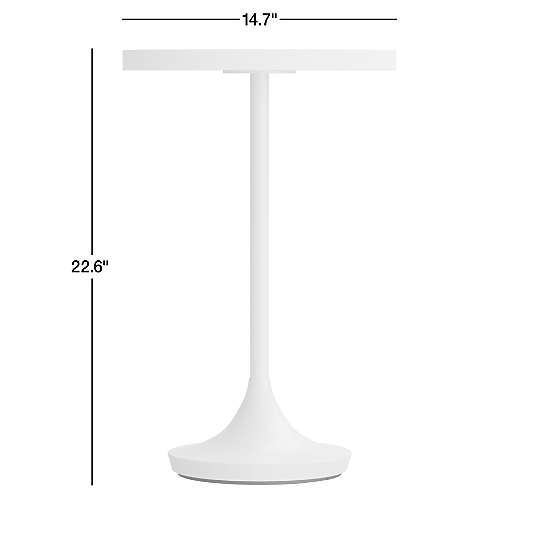 Emme White Wood Round Pedestal Nursery Side Table