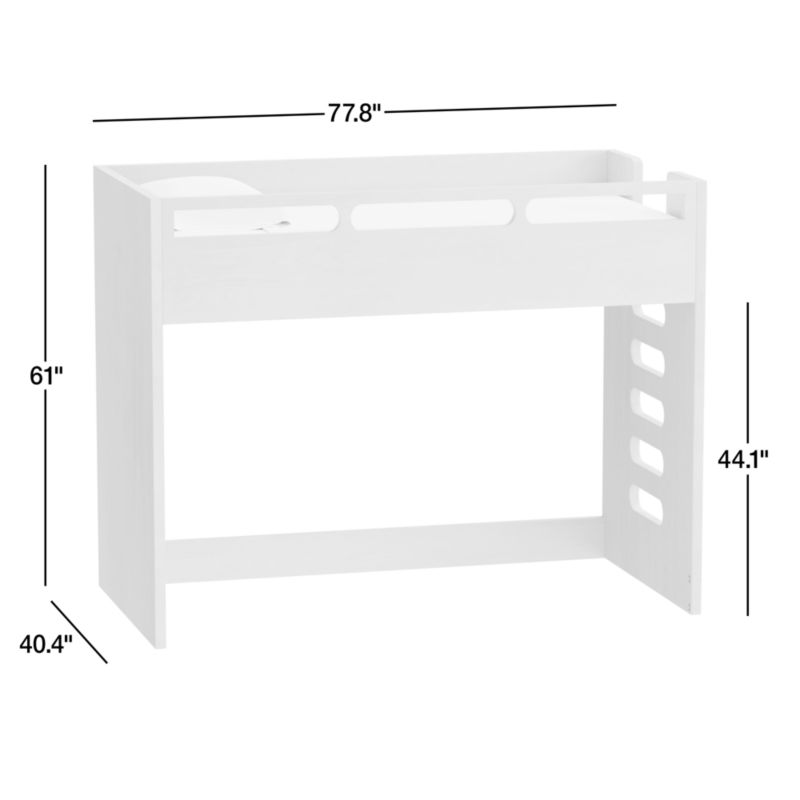 View Bridgeman Natural Oak Wood Kids Twin Loft Bed with Ladder - image 3 of 9