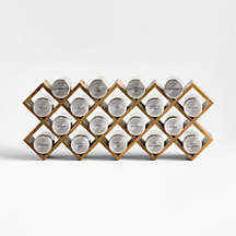 Grey Wash 18-Jar Spice Rack with Stainless Caps + Reviews | Crate & Barrel