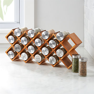View 18-Jar Acacia Wood Spice Rack details