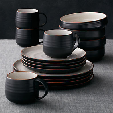 View 18th Street 16-Piece Dinnerware Set with Low Bowl details