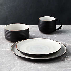 Black and shop white dish