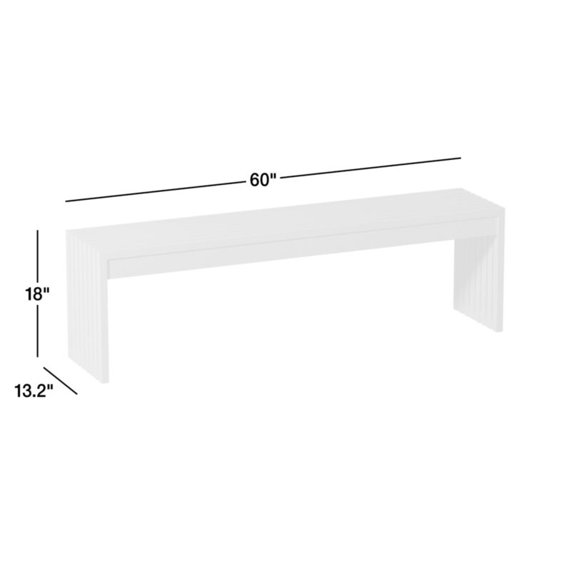 View Batten 60" White Oak Wood Bench - image 3 of 6