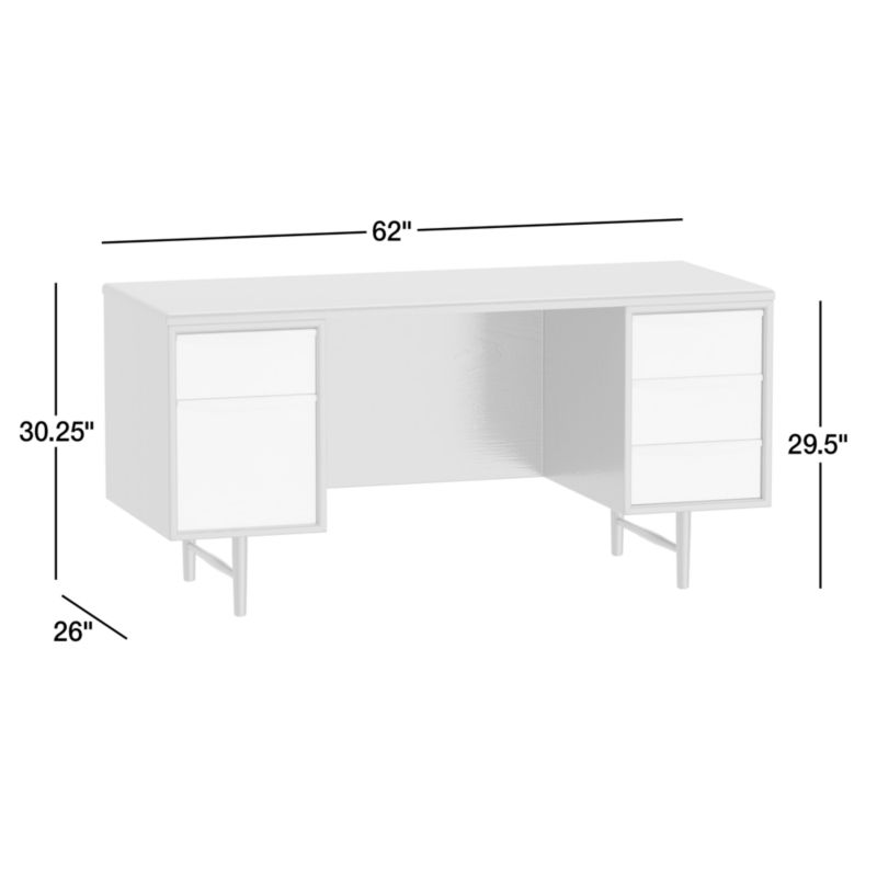 View Kaufman 62" Black and Natural Wood Desk with File Drawer - image 3 of 10