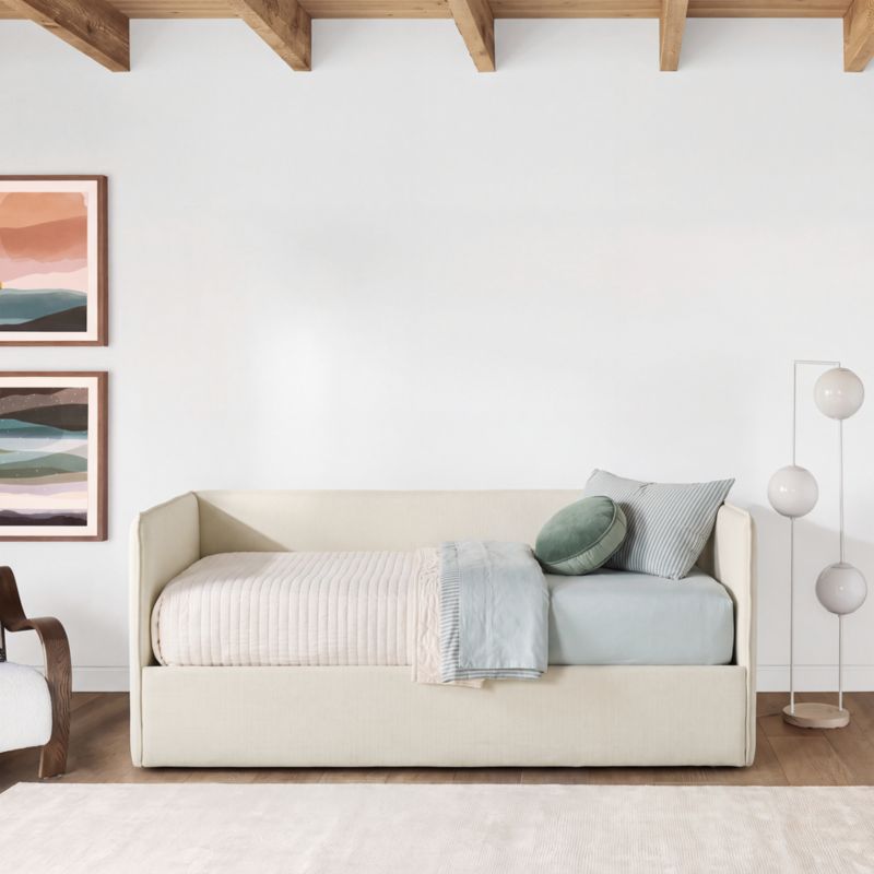 Noa Cream Kids Twin Daybed with Storage and Trundle Bed - image 4 of 14