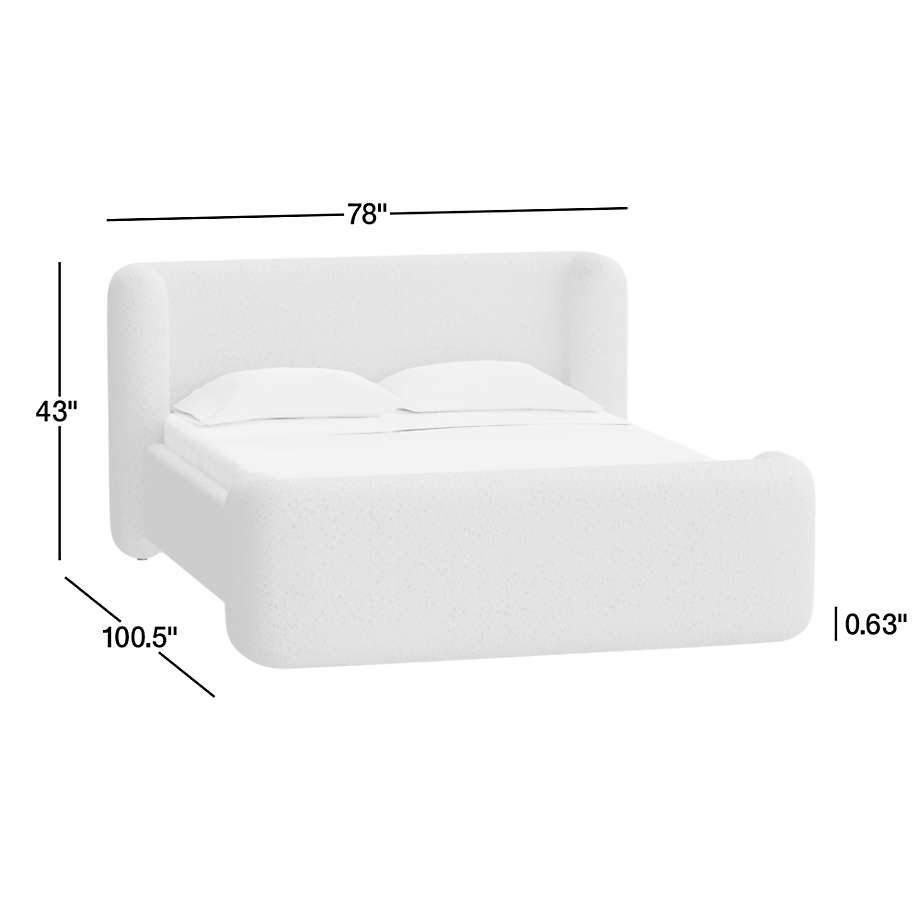 View Salone Curved Light Grey Upholstered King Bed - image 3 of 11