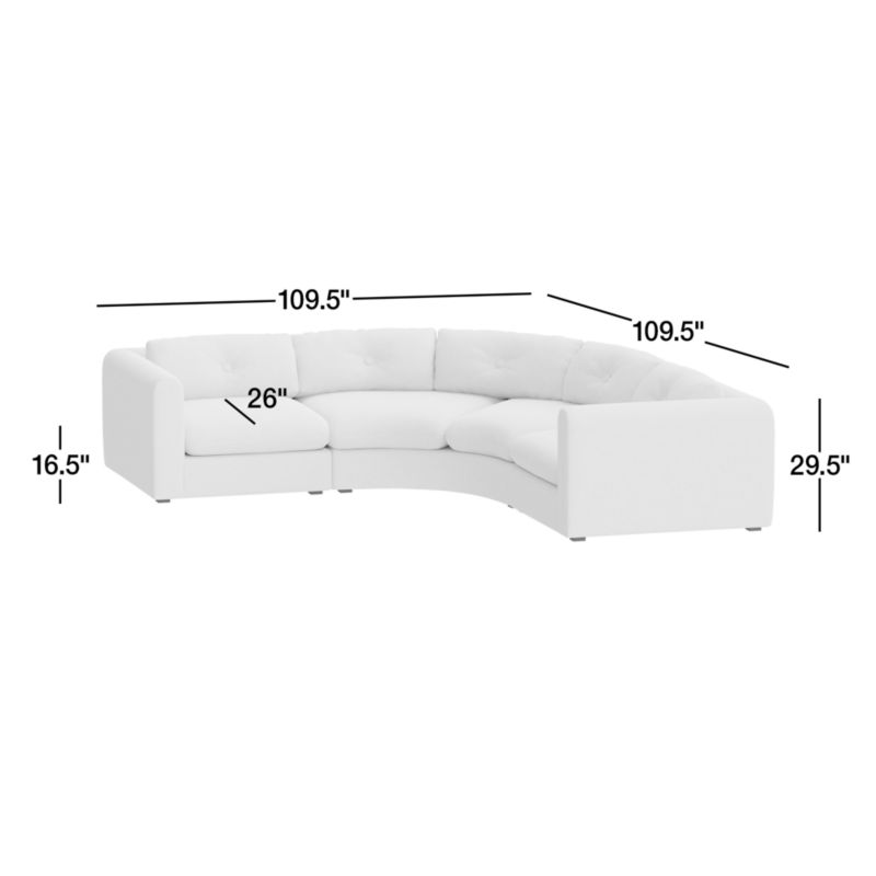 View Bucktown Modular 3-Piece Wedge Sectional Sofa - image 3 of 15