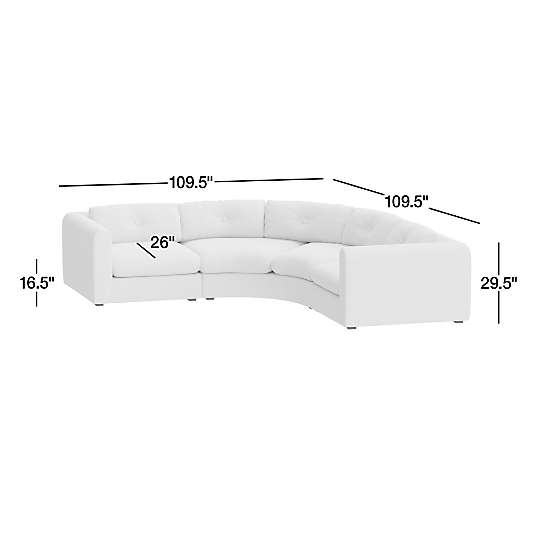 Bucktown Modular 3-Piece Wedge Sectional Sofa