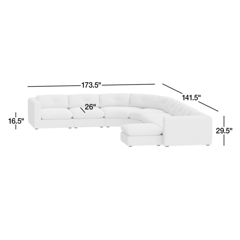 View Bucktown Modular 7-Piece Wedge Sectional Sofa - image 3 of 19