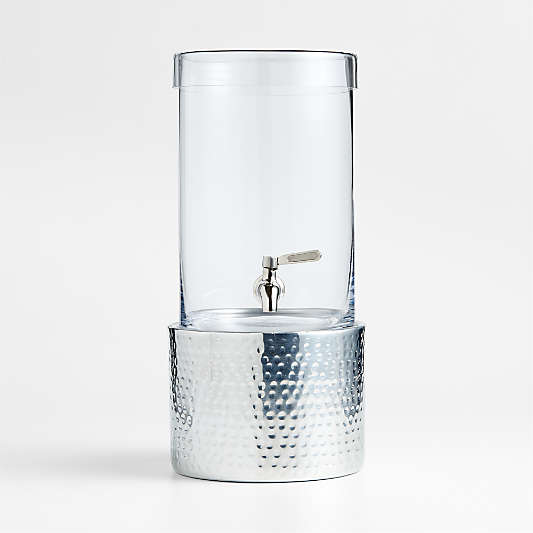 1.5-Gallon Cold Drink Dispenser with Bash Silver Stand Set