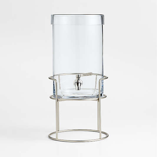 1.5-Gallon Cold Drink Dispenser with Silver Stand Set