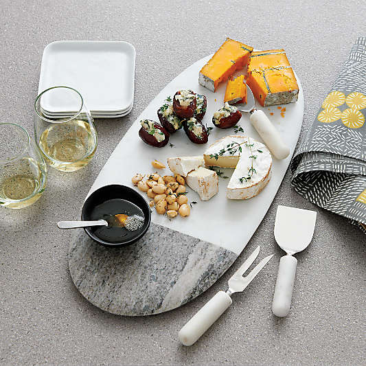 Marble Handle Cheese Knives, Set of 3