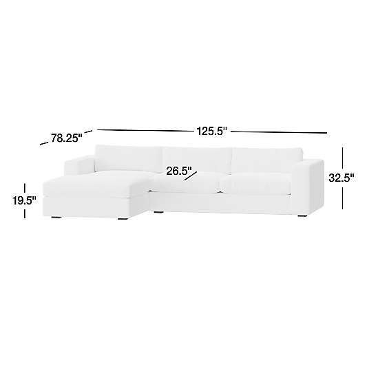 Oceanside Deep 2-Piece Chaise Sectional Sofa