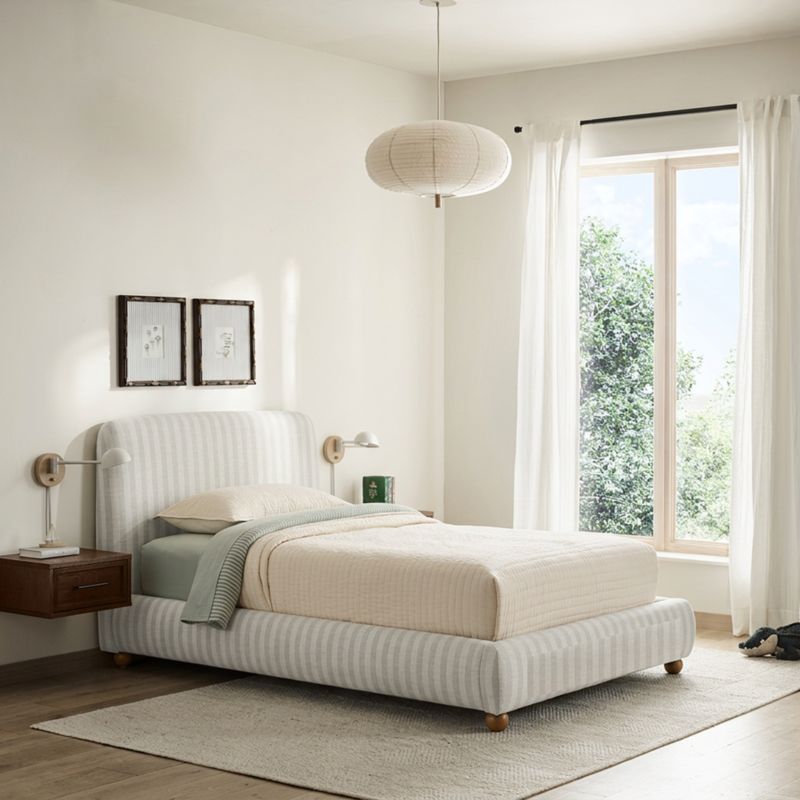Winner Classic Wide Stripe Upholstered Twin Kids Bed by Venus Williams - image 5 of 8