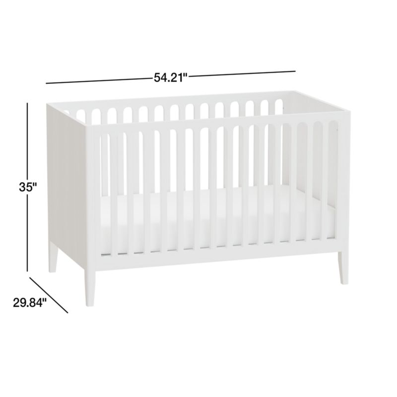 View Archie Whitewashed Ash Wood Convertible Baby Crib - image 3 of 9