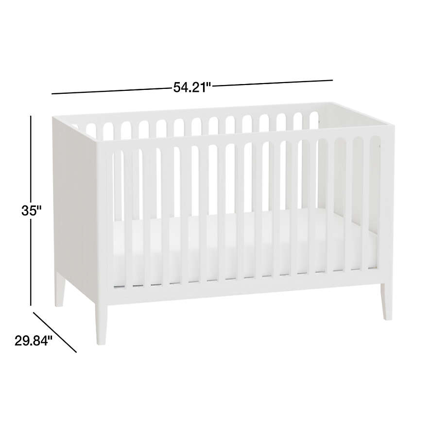 View Archie Whitewashed Ash Wood Convertible Baby Crib with Toddler Bed Rail - image 3 of 11
