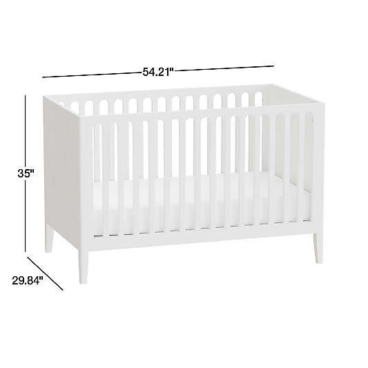 Archie Whitewashed Ash Wood Convertible Baby Crib