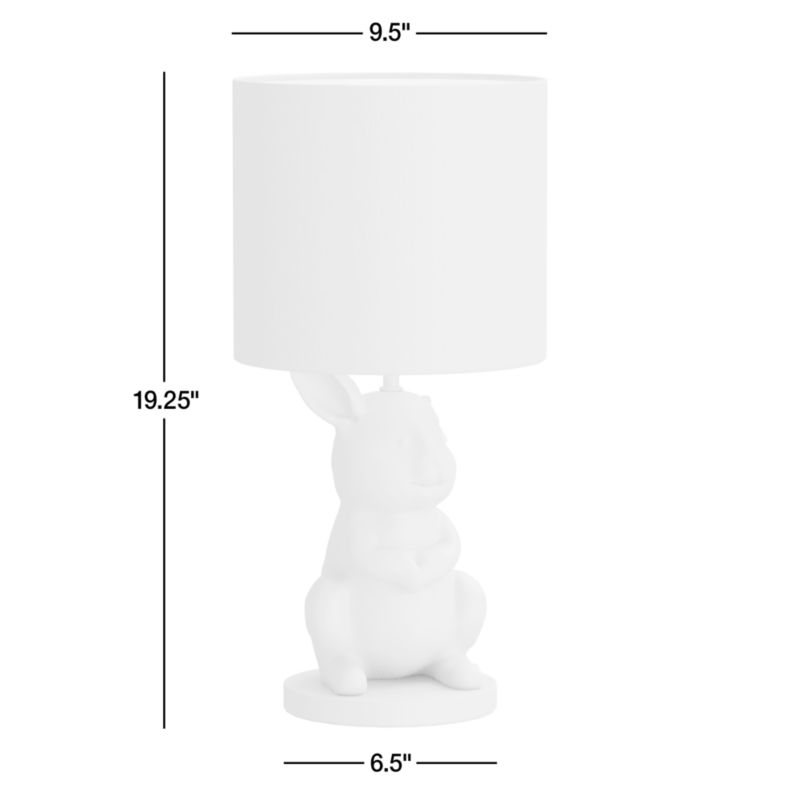 View White Crackled Ceramic Woodland Bunny Kids Table Lamp - image 3 of 6