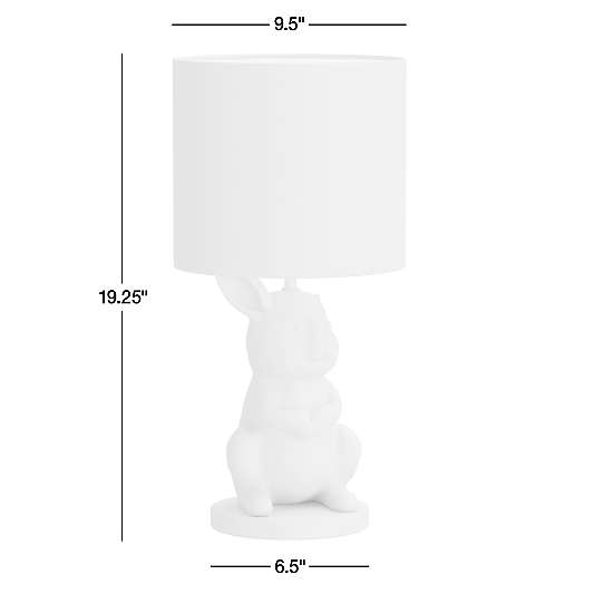 White Crackled Ceramic Woodland Bunny Kids Table Lamp