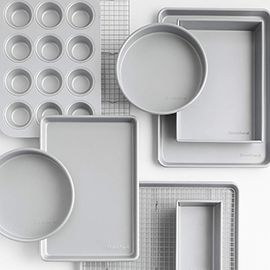 Crate & Barrel Silver 10-Piece Non-Stick Bakeware Set