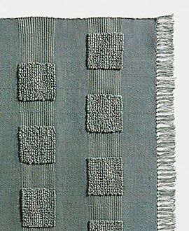 Gali Handwoven Green Textured Kids Rug