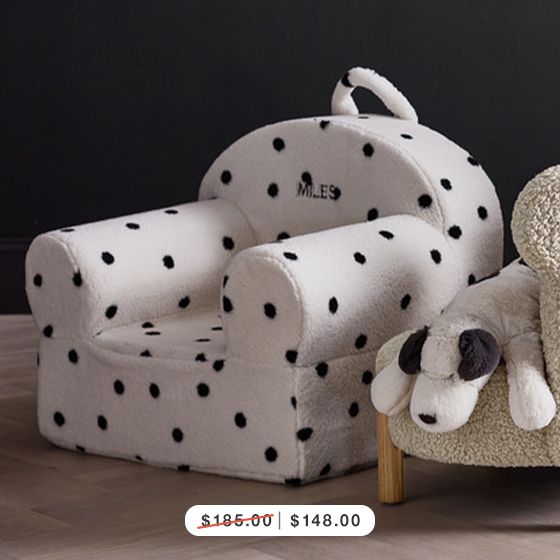 WHITE SHERPA DOT NOD CHAIR