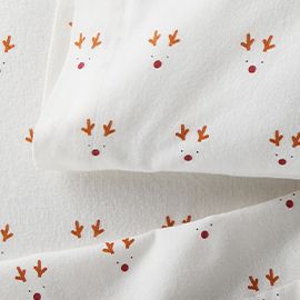 Organic Flannel Christmas Reindeer Sheet Set