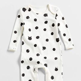 Black Animal Dot Organic Baby Onesie