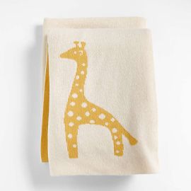 Moremi Heirloom Yellow Giraffe Stroller Blanket