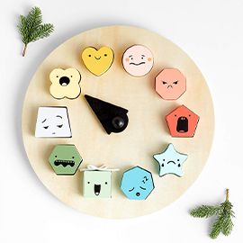 Wonder and Wise Wooden Emotion Wheel Puzzle