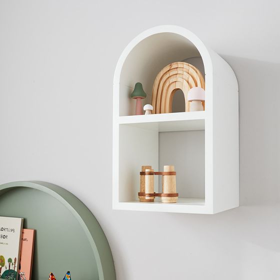 mallory small white wall shelf