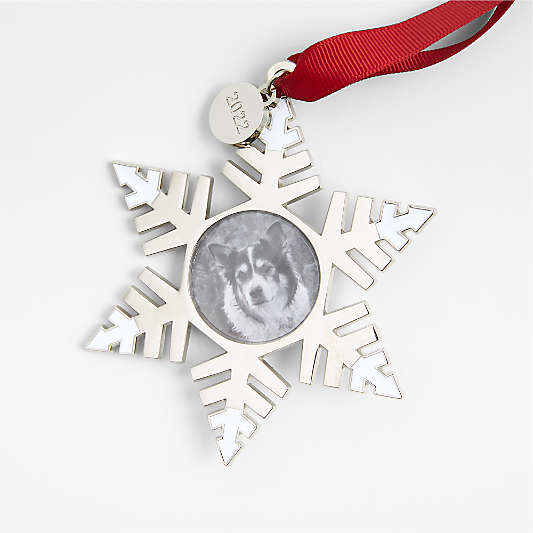 2022 Silver Snowflake Picture Frame Christmas Tree Ornament