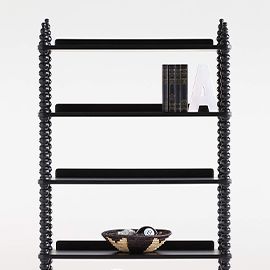 Jenny Lind Black Wood Spindle 5-Shelf Bookcase