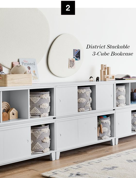 District Stackable 3-Cube Bookcase