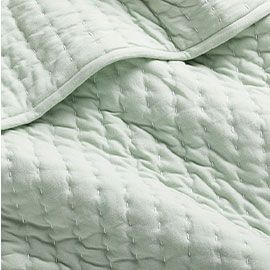 Green Organic Heathered Jersey Baby Crib Quilt