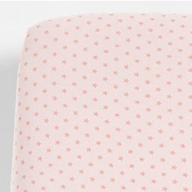 Pink Star Organic Heathered Jersey Baby Crib Fitted Sheet