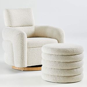 Snoozer Boucle Glider and Ottoman