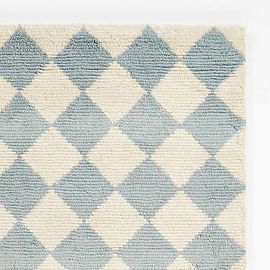 Checkerboard Light Blue Rug