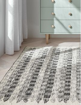 Flatweave Checkerboard Charcoal Rug