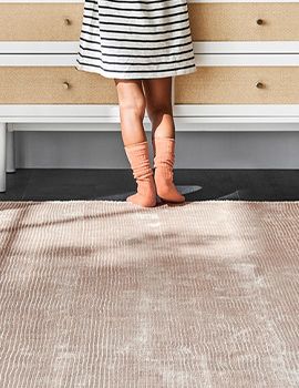 Viscose Double Striped Light Pink Rug
