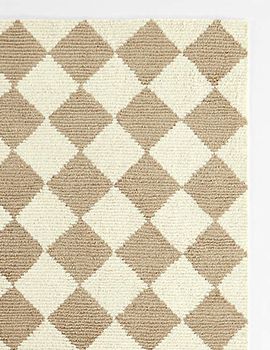 Checkerboard Dark Tan Rug