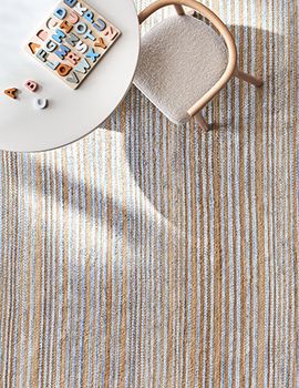 Striped Chenille Light Grey Rug