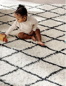 Moroccan Arlequin Diamond Wool Charcoal Rug