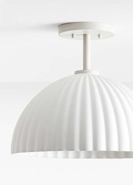 Bea Ceramic Scalloped Flush Mount Light