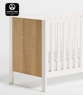 Opie Two-Tone Wood & Linen White Crib