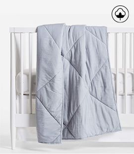 Mist Blue Supersoft Cotton Gauze Crib Quilt