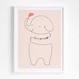 Love Yourself Elephant Framed Wall Art