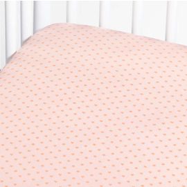 Pink Star Organic Heathered Jersey Baby Crib Fitted Sheet