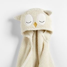 Owl Organic Hooded Baby Towel